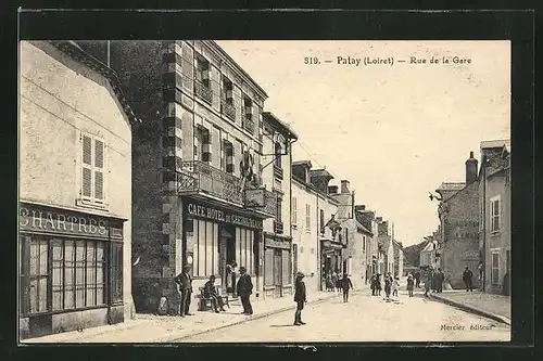 AK Patay, Rue de la Gare, Strassenpartie