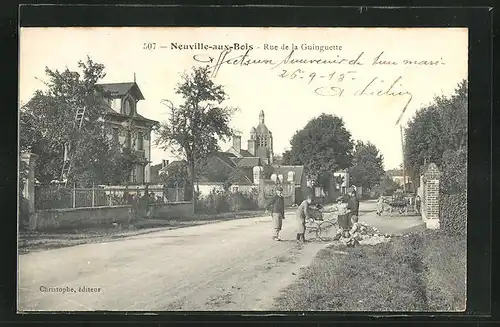 AK Neuville-aux-Bois, Rue de la Guinguette