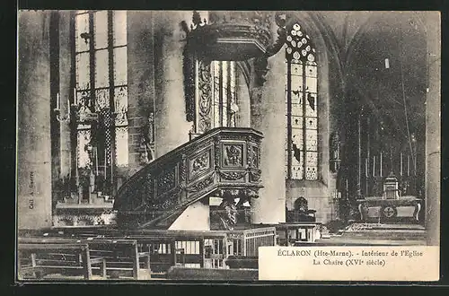 AK Éclaron, Intérieur de l`Eglise, La Chaire