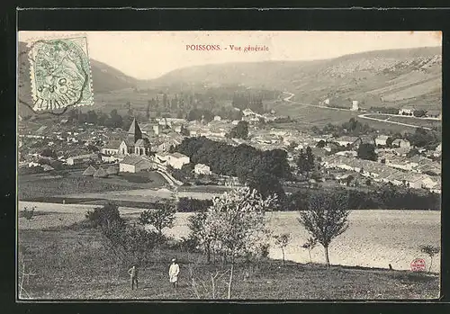 AK Poissons, Vue générale, Panoramablick auf Ort und Umgebung