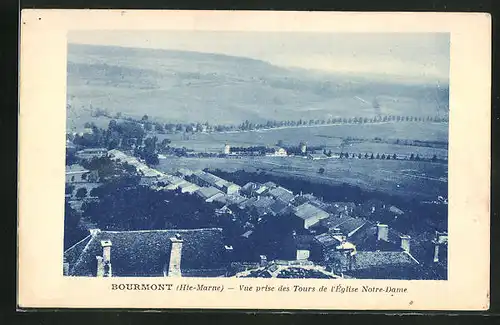 AK Bourmont, Vue prise des Tours de l'Eglise Notre-Dame