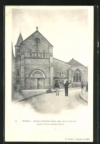 AK Vignory, Eglise St-Etienne, Porte sur la Facade