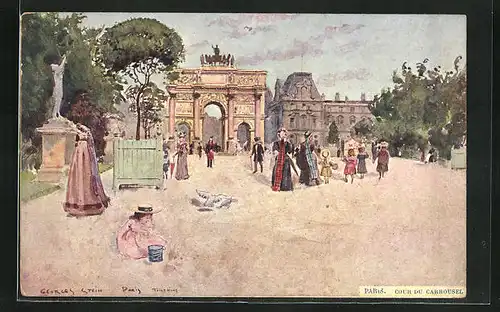 Künstler-AK Georges Stein: Paris, Cour du Carrousel