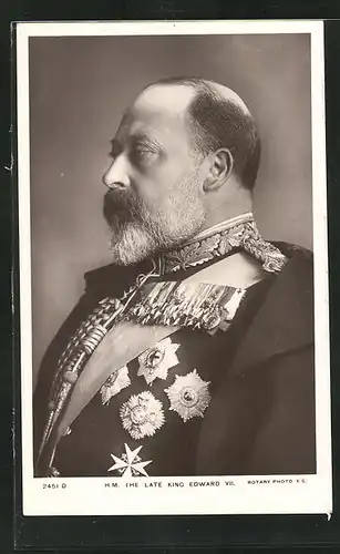 AK H. M. the late King Edward VII. in Uniform mit Abzeichen