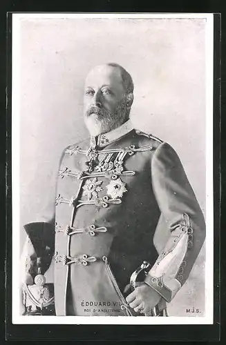 AK Edouard VII., Roi d'Angleterre in Uniform mit Abzeichen und Orden