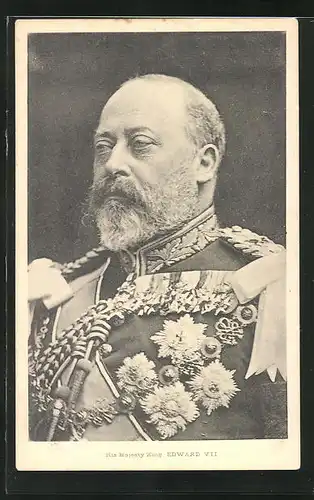 AK His Majesty King Edward VII in Uniform mit Abzeichen und Orden