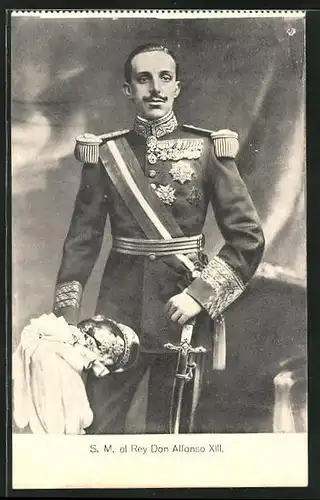 AK S.M. König Don Alfonso XIII. von Spanien in Uniform