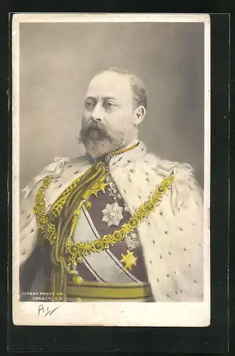 AK König Edward VII. von England im Ornat