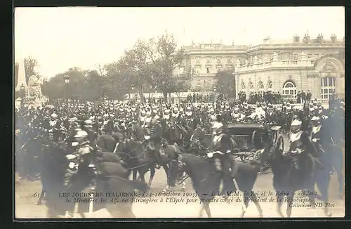 AK Les Journées Italiennes 1903, Le Roi et la Reine..., König und Königin von Italien