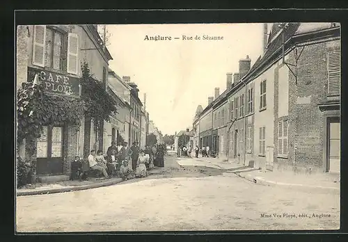 AK Anglure, Rue de Sézanne, Strassenpartie