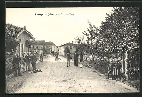 AK Sompuis, Grande-Rue, Strassenpartie