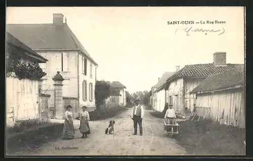 AK Saint-Ouen, La Rue Basse, Strassenpartie