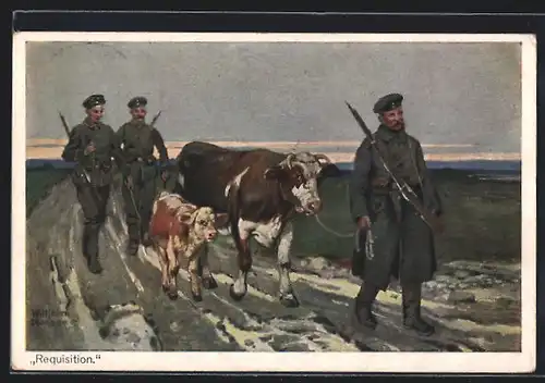 Künstler-AK sign. Wilhelm Roegge: Requisition