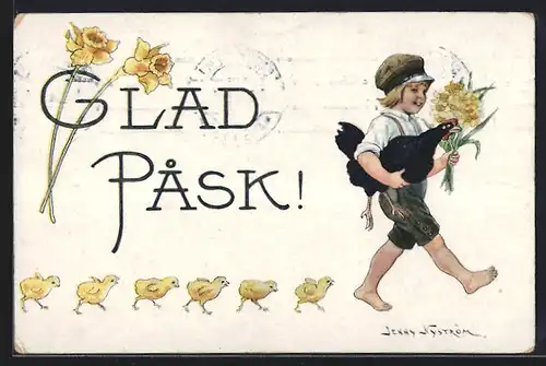 Künstler-AK sign. Nyström: Glad Pask