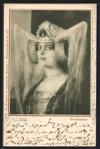 Künstler-AK sign. F. v. Lenbach: Renaissance