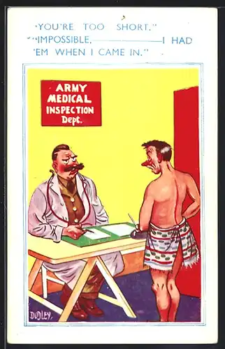 Künstler-AK sign. Dudley: Army Medical Inspection Dept.