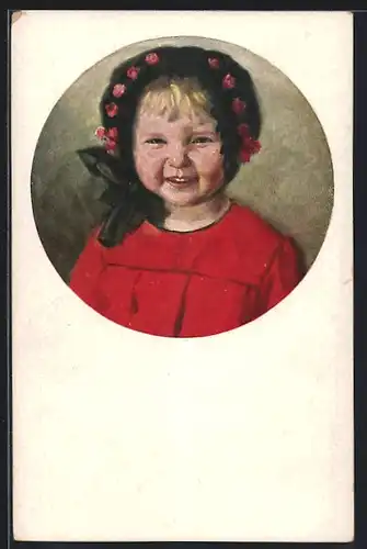 Künstler-AK sign. R. Nitsch: Sonnenscheinchen, Kleines Kind mit grossem Lächeln
