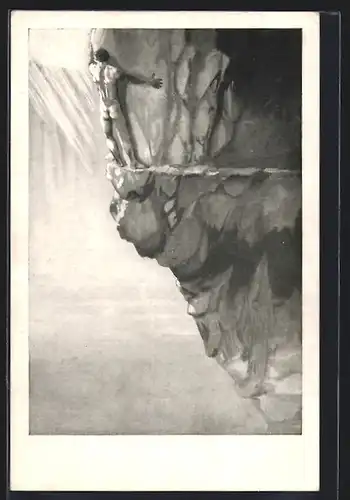 Künstler-AK sign. A. L. Salac: Die Schatten der Menschheit, Nr. 12 Abgrundsübergang