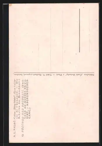 Künstler-AK sign. A. L. Salac: Die Schatten der Menschheit, Nr. 12 Abgrundsübergang