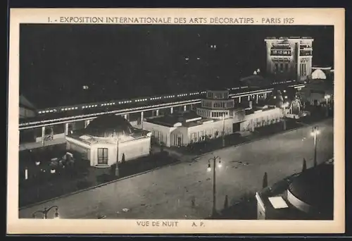 AK Paris, 1. Exposition Internationale des Artes Decoratifs 1925, Vue de nuit, Ausstellung