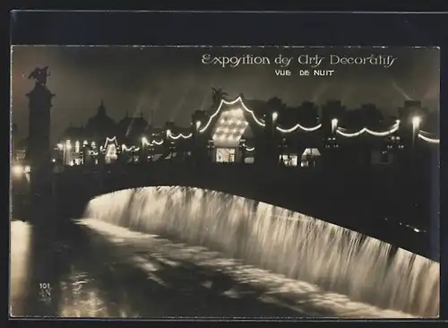 AK Paris, Exposition des Arts Decoratifs, Vue de Nuit, Ausstellung