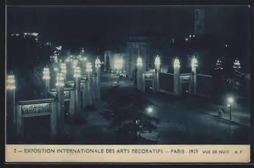 AK Paris, Exposition des Arts Decoratifs 1925, Vue de Nuit, Ausstellung