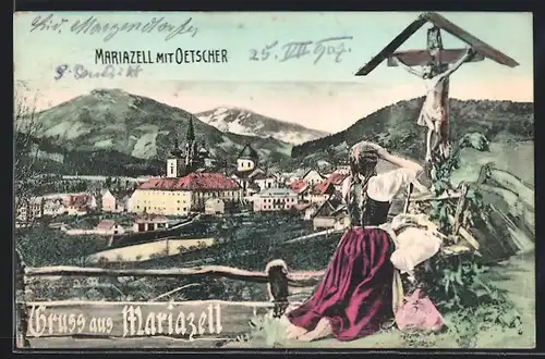AK Mariazell, Gesamtansicht mit Oetscher