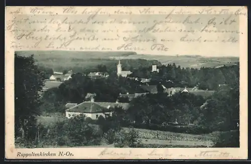 AK Rappoltenkirchen, Blick von der Anhöhe auf den Ort