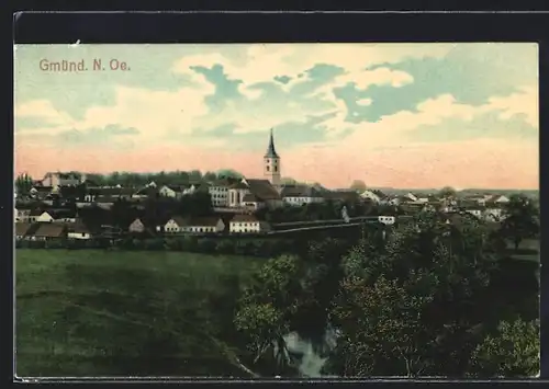 AK Gmünd, Ortsansicht mit Fluss