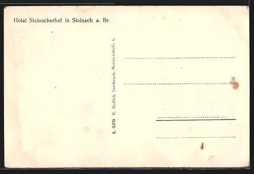 AK Steinach a. Br., Hotel Steinacherhof, Ortsansicht