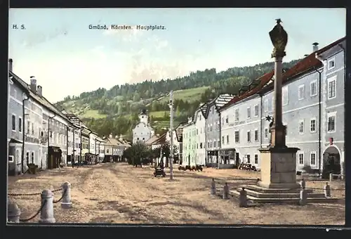 AK Gmünd, Strassenpartie am Hauptplatz