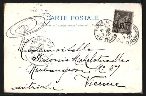 Lithographie Paris, Exposition Universelle de Paris 1900, Entrée Monumentale de la Place de la Concorde