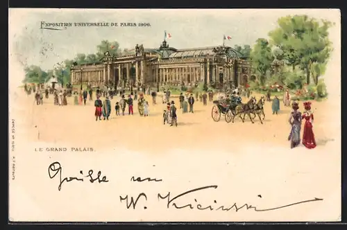 Lithographie Paris, Exposition universelle de 1900, Le Grand Palais