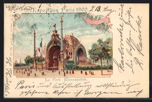 Lithographie Paris, Exposition universelle de 1900, La Porte Monumentale
