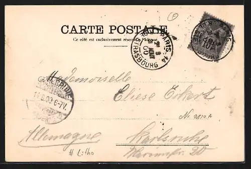 Lithographie Paris, Exposition universelle de 1900, La Porte Monumentale