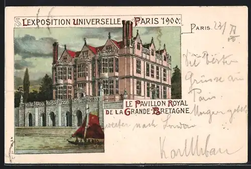Lithographie Paris, Exposition universelle de 1900, Le Pavillon Royal de la Grande-Bretagne