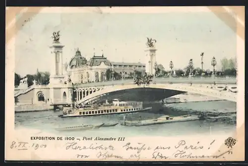 AK Paris, Exposition universelle de 1900, Pont Alexandre III
