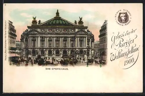 AK Paris, Exposition universelle de 1900, Das Opernhaus