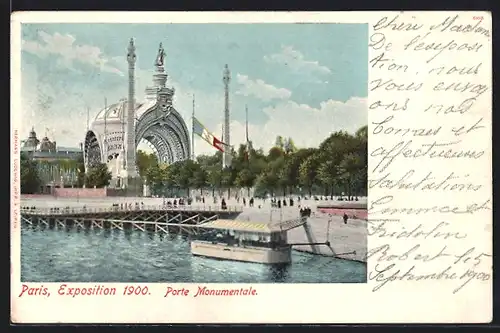 AK Paris, Exposition universelle de 1900, Porte Monumentale