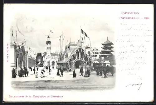 AK Paris, Exposition universelle de 1900, Les pavillons de la Navigation de Commerce