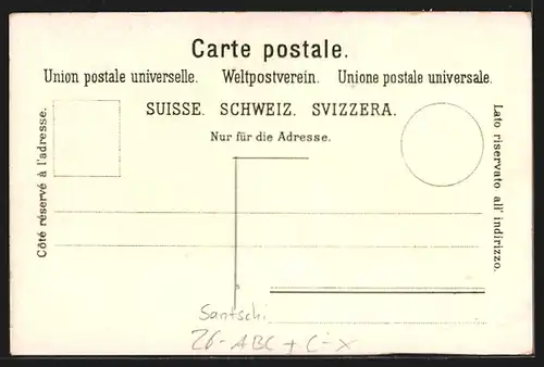 Künstler-Lithographie Appenzell, Appenzellerin beim Wildkirchlein