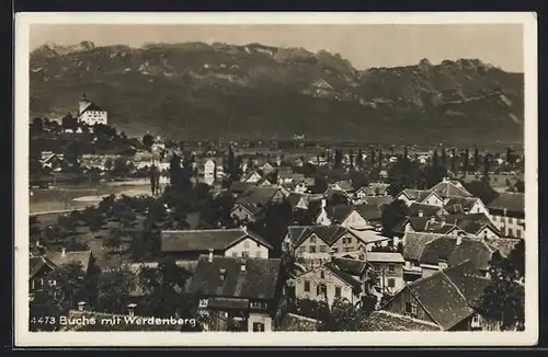 AK Buchs, Ortsansicht mit Werdenberg