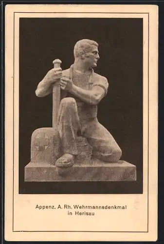 AK Herisau, Appenz. A. Rh. Wehrmannsdenkmal