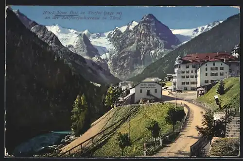 AK Trafoi /Tirol, Hotel Neue Post an der Stilfserjochstrasse