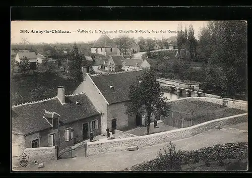 AK Ainay-le-Chateau, Vallée de la Sologne et Chapelle St-Roch, vues des Remparts