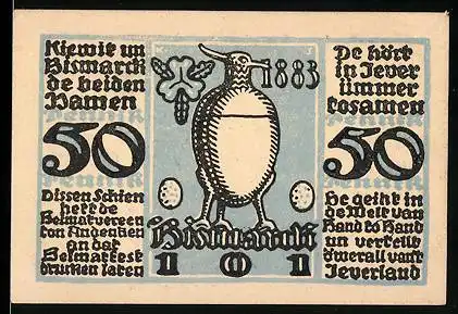 Notgeld Jever 1921, 50 Pfennig, Stadtwappen