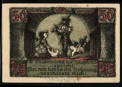 Notgeld Sonneberg Thür. 1922, 50 Pfennig, der Nussknacker als Hauptmann