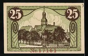 Notgeld Ronneburg Thür. 1920, 25 Pfennig, Blick zur Kirche