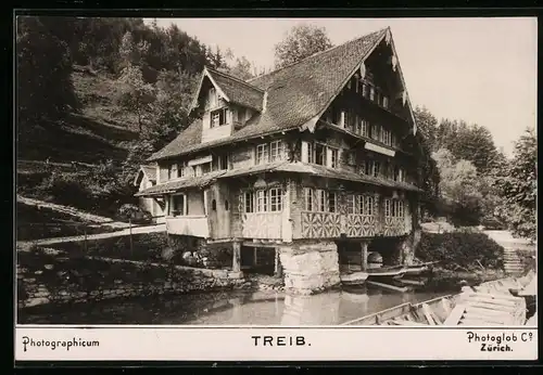 Fotografie Photoglob Co., Zürich, Ansicht Treib, Wirtshaus zu Treib