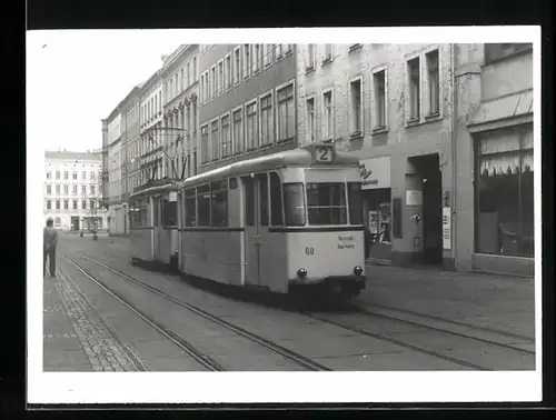 Fotografie unbekannter Fotograf, Ansicht Görlitz, Strassenbahn-Triebwagen Nr. 60 der Linie 2